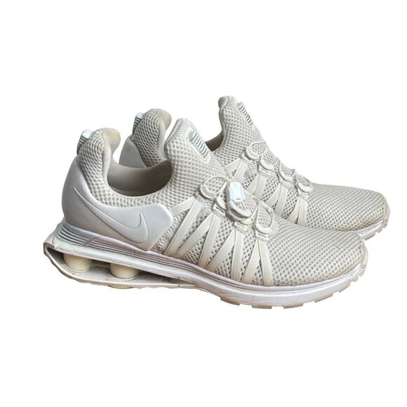 nike womens sneakers size 8.5 white shock absorbers beautiful condition througho - Picture 1 of 8